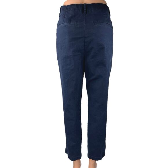 Banana Republic Slim Fit Authentic Chino Navy Blue Straight Trouser Pants Size 6 - Picture 3 of 5